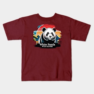 White Panda - WILD NATURE - WHITE PANDA -4 Kids T-Shirt